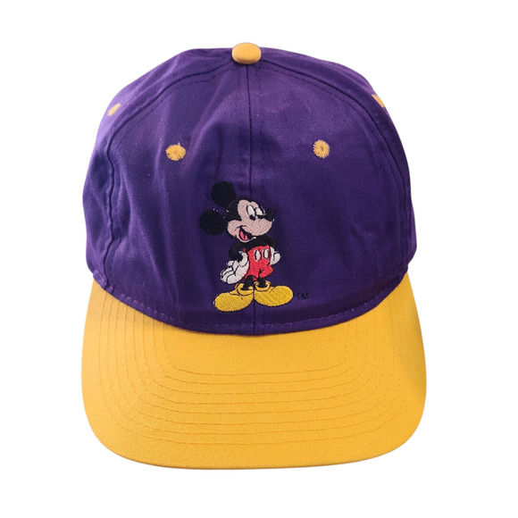 Mickey Mouse Snapback Hat by Fresh Caps Purple Gold Adjustable Snapback - Picture 1 of 5